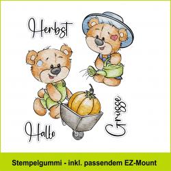 Herbst-Bären - Stempelgummi 9,5x10,5cm